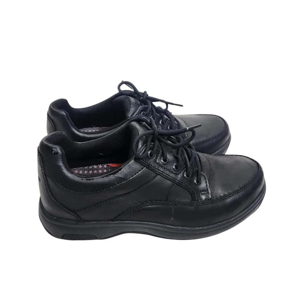 DUNHAM Midland Service Shoes Mens 9 6E Black Leather Slip Resistant Work Sneaker